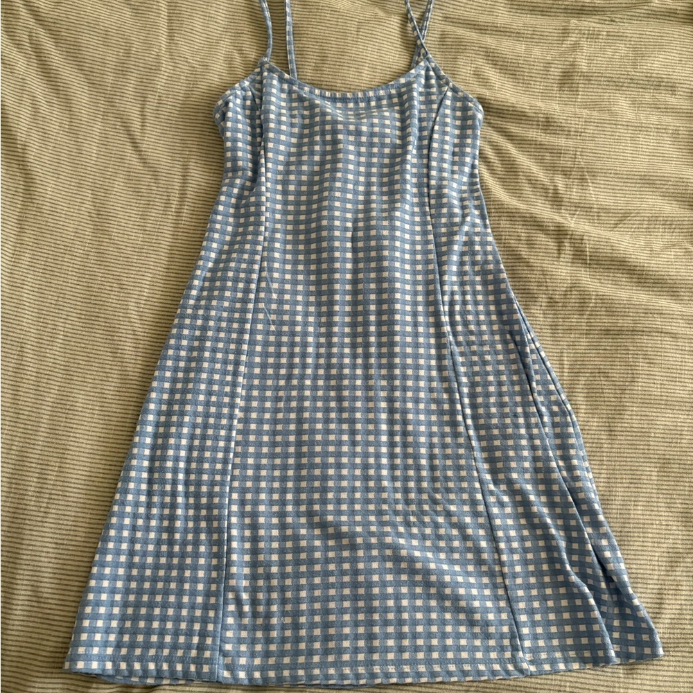 Italian Blue and White Checkered Dress